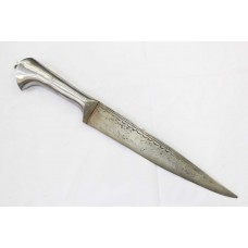 Antique Dagger Knife Old Damascus Sakela Steel Hand Engraved Blade Handle C875